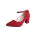 Audeban Women's Chunky Block High Heels Pumps Closed Pointed Toe Classic Dress Office Shoes for Women