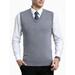 Menâ€™s Vintage Relaxed Fit V-Neck Sweater Vest Gentlemanlike Sleeveless Knitted Pullover Gift Leisure Golfs Work Vest