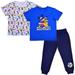 Disney Mickey Mouse Boy's 3-Piece Cool Dudes T-Shirt and Jogger Pant Set, Blue, Size 3T