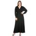 24/7 Women's Plus Size Comfort Apparel V-Neck Long Sleeve Plus Size Maxi Dress