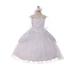 Rainkids Baby Girls White Sequin Peplum Skirt Cape Headband Baptism Gown