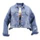 Ladys Short denim jacket and jeans summer jacket for women with holes in them UK