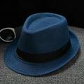 Mens Women Straw Fedora Hat Wide Brim Panama Hat Summer Dress Hat