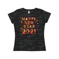 Inktastic Happy New Year 2021 in Red Adult Women's T-Shirt Female Storm Camo M
