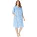 Only Necessities Women's Plus Size Short Sleeve Waffle Knit Robe Dress Or Nightgown