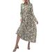 Women Autumn Long Sleeve Floral Print Maxi Dress Paisley Holiday Wrap Button Down Long Dress Cocktail Evening Prom Gown Long Maxi Dress