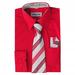Berlioni Boy's Dress Shirt, Necktie, and Hanky Set - Many Color and Pattern combinations Red 20