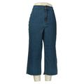 Joan Rivers Women's Jeans Sz 8 Denim Gauchos Fringe Hem Capri Blue A309710