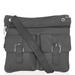 Afonie CH-027BLK Big Pockets Leather Cross Body Bags, Black