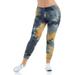 24seven Comfort Apparel Plus Size Tie Dye Print Fitted Ankle Cuff Sweatpants
