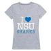 W Republic 550-358-HGY-02 North South University I Love T-Shirt for Women, Heather Grey - Medium