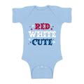 Awkward Styles Red White & Cute Baby Bodysuit Short Sleeve USA Stars One Piece Top American Baby Gifts Cute USA Outfit 4th of July One Piece for Baby Patriotic Gifts for Baby Independence Day Bodysuit