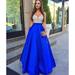 Jocestyle Luxury Sequins Women Dress V Neck Sleeveless Backless Prom Gown (L)