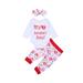 Wayren USA Newborn Baby Girls Valentine's Day Romper+Trousers 3pcs Outfits Set