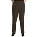 Viviana Women's Plus Size Elastic Waist Pull-On Shaped Fit Dress Pants with Pockets - Chocolate Brown - 18W