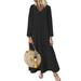 ZANZEA Casual Basic Style Dress Women Deep V Neck Long Sleeve H-Style Dress