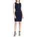 Calvin Klein Zipper-Trim Sheath Dress Blue