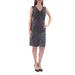 CATHERINE MALANDRINO Womens Navy Zippered Sleeveless V Neck Above The Knee Dress Size 6