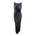 Calvin Klein Women's V-Back Lace Twist Column Gown (10, Black)