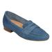 Aerosoles Women's MAP Out Loafer Denim Blue Suede Flat Slip On Shoes (7, Denim)
