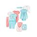 Child of Mine by Carter's Baby Girl Bodysuits, Pants, Cardigan & Bibs Baby Shower Layette Gift Set, 11-Piece