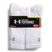 Under Armour Adult Performance Heatgear Crew Socks 6 Pairs, Large, White