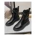 Women Ladies Ankle Booties Lace Up Riding Biker Buckle Boots Martens Combat Boot