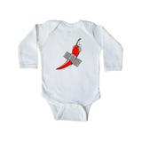 Inktastic Chili Pepper Wall Art CAUTION HOT Infant Long Sleeve Bodysuit Unisex