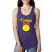 Wild Bobby, Tennis Mom Cute Bow Ribbon Tennis Ball, Mother's Day, Women Racerback Tank Top, Purple Rush, X-Large