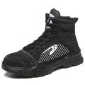 Men Steel Toe Safety Cap Shoes High Top Work Shoes Anti-smashing Fashion Sneakers Boots for Working, Hiking