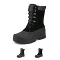 Nortiv 8 Mens Winter Warm Outdoor Hiking Boots Snow Boots Insulated Waterproof Work Boots Shoes Terrex-2M Black Size 7