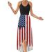 Sexy Dance American Flag Printed Dress for Women Sleeveless Tank Shirt Dress Women Summer Dress