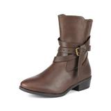 DREAM PAIRS Women's Winter Chelsea Ankle Boots Low Heel Zip Up Outdoor Boots JAKE BROWN Size 5