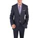 DTI BB Signature Italian Men's Suit Linen Two Button Jacket 2 Piece Modern Fit Navy Windowpane