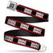 BD Wings Logo Brushed CLOSE-UP Black Silver Seatbelt Belt - Double SWAG Seatbelt Belt Standard