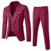 Aimik Menâ€™s Slim 3-Piece Seersucker Suit Blazer Business Gentleman Wedding Party Jacket Vest & Pants