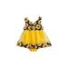 Baby Girl Fashion Romper Sunflower Print Sleeveless Sling Top Cute Puff Skirt Jumpsuits