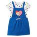 Carters Infant Girls Baby Outfit Blue Heart Coverall Jumper Dress & Bodysuit