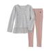 Infant & Toddler Girls Gray & Pink Bunny Rabbit Baby Outfit Shirt & Leggings