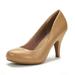 DREAM PAIRS Women's Low Heel Pump Shoes Toe Formal Elegant Slip On Pump Shoes ARPEL NUDE/PU Size 5