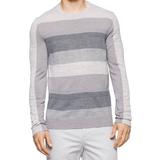 Calvin Klein NEW Gray Mens Size 2XL Striped Crewneck Wool Sweater