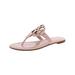 Tory Burch Womens Miller Leather T-Strap Thong Sandals