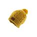 Cable Pom Pom Cuffed Beanie Unisex - Yellow Thick and Warm Knit Winter Hat Skull Cap by Back 40