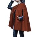 Women Coat Solid Color Pocket Jacket Casual Loose Winter Capes