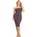 MOA COLLECTION Women's Solid Casual Tube Top dress Body-Con Fit Midi Dress/Made in USA