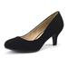 Dream Pairs Women Bridal Slip On Wedding Shoes Party Dress Low Heel Pumps Shoes Luvly Black/Nubuck Size 9.5