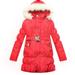 Richie House Big Girls' Padded Winter Jacket with Belt and Faux Fur Hood RH4870