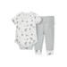 Burt's Bees Baby Boy Perfectly Koalafied Short Sleeve Bodysuit & Footed Pant Outfit Set, 2pc