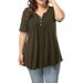 MAWCLOS Women Casual Loosed Short Sleeve Ruffle Blouse Shirts Plus Size Henley V Neck Button Up Plain Tunic Tops