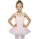 MdnMd Pink Camisole Dance Ballet Tutu Leotard Dress Ballerina Outfits for Toddler Girls Dancewear (Age 2-4 / 2t,3t)
